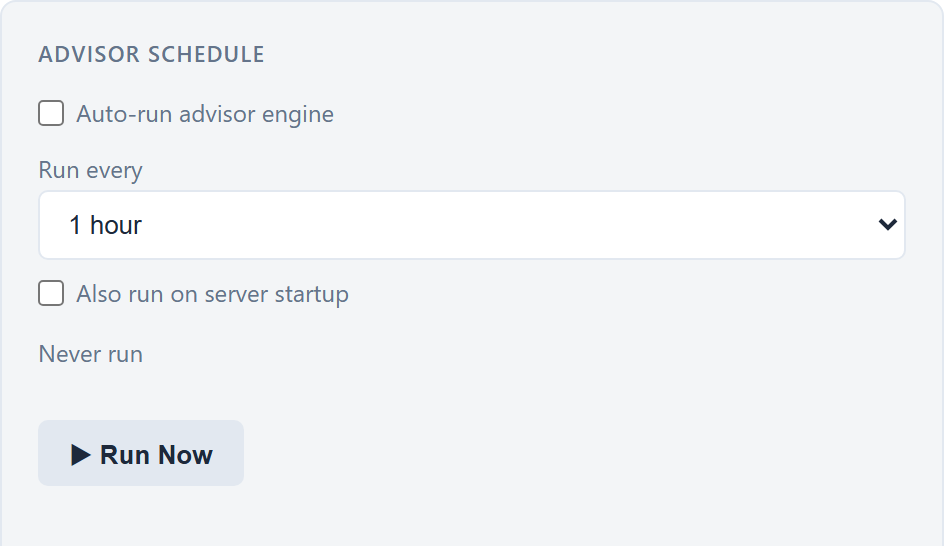 Schedule settings